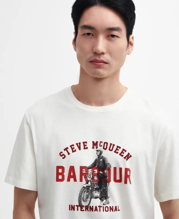 Speedway TShirt Whisper White Men Barbour TShirts