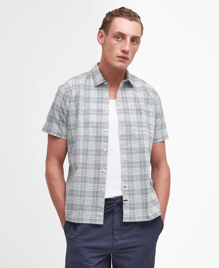 Springside Regular ShortSleeved Shirt Ecru Men Barbour Shirts