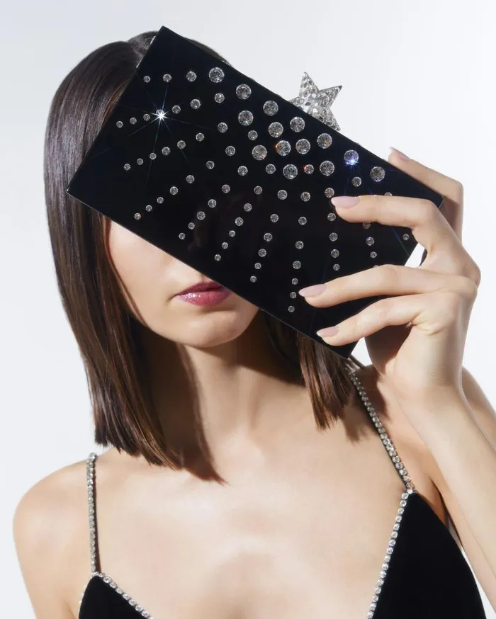 Starlight Clutch Black Women Aquazzura Clutch Bags Starlight Clutch Black Women Aquazzura Clutch Bags