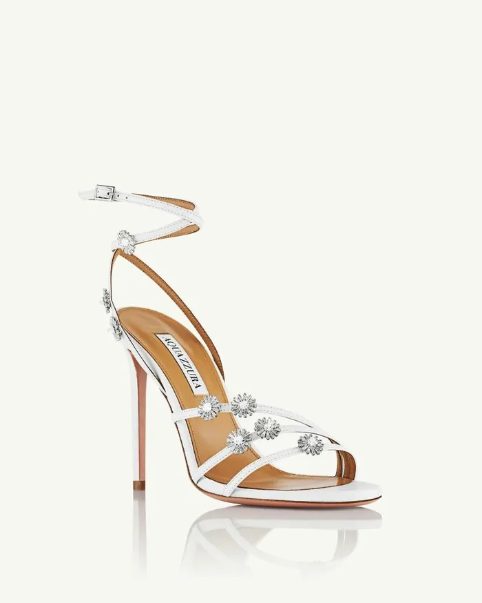 Starry Night Sandal 105 White Women Aquazzura Sandals