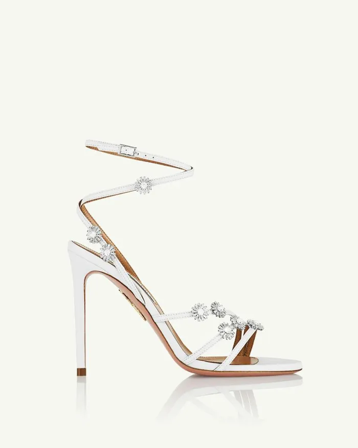 Starry Night Sandal 105 White Women Aquazzura Sandals