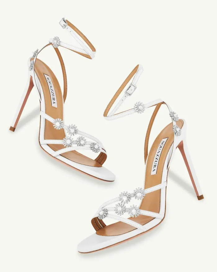 Starry Night Sandal 105 White Women Aquazzura Sandals