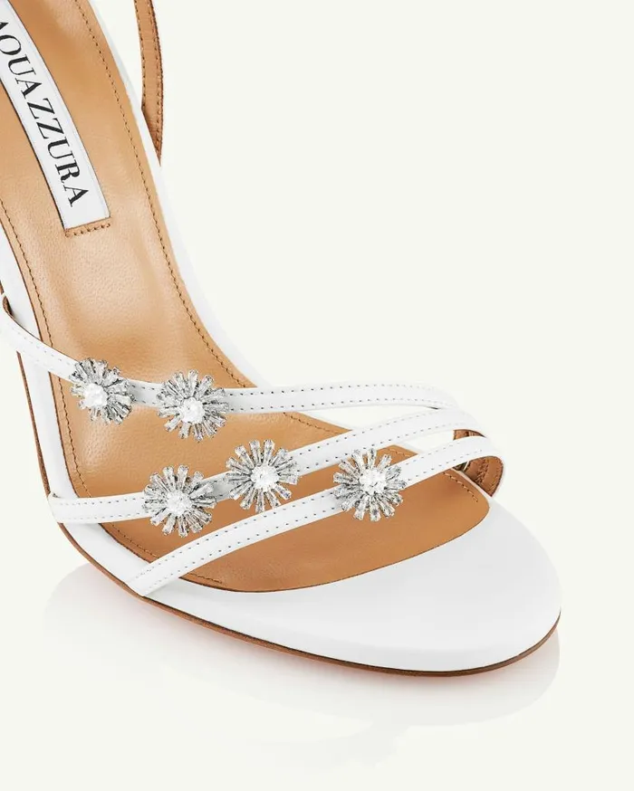 Starry Night Sandal 105 White Women Aquazzura Sandals