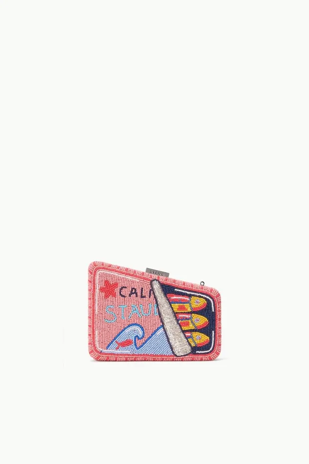 STAUD Beaded Women STAUD CARMELLA BEADED CLUTCH STAUDINES PINK