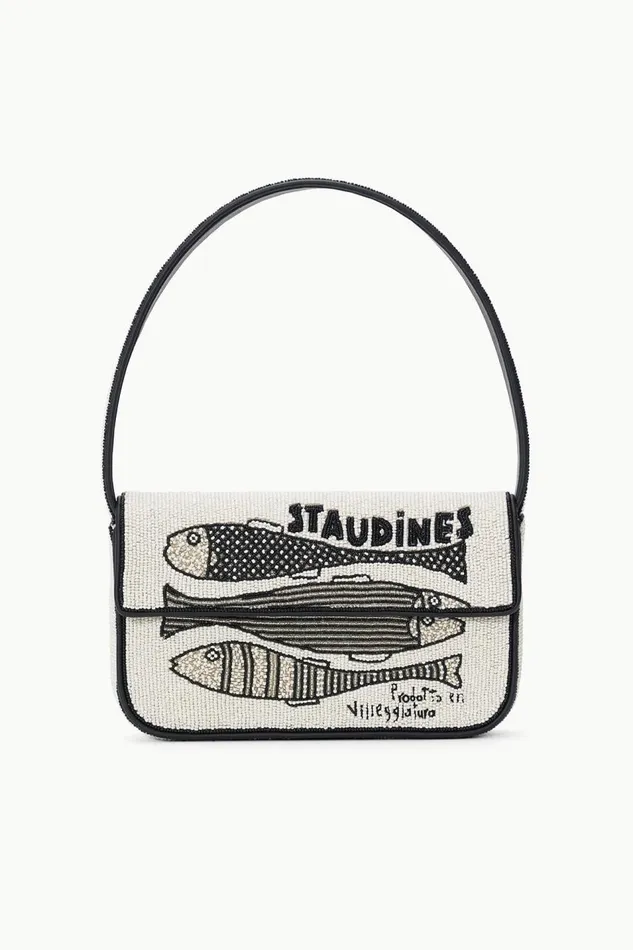 STAUD Beaded Women STAUD TOMMY BEADED BAG STAUDINES CREAM