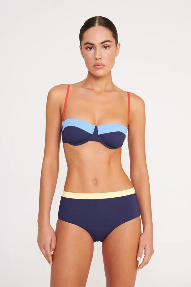 STAUD Bikinis Women STAUD DEVON HIGH RISE BIKINI BOTTOM NAVY COLORBLOCK STAUD Bikinis Women STAUD DEVON HIGH RISE BIKINI BOTTOM NAVY COLORBLOCK