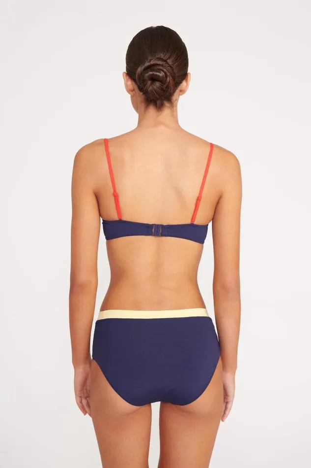 STAUD Bikinis Women STAUD DEVON HIGH RISE BIKINI BOTTOM NAVY COLORBLOCK STAUD Bikinis Women STAUD DEVON HIGH RISE BIKINI BOTTOM NAVY COLORBLOCK