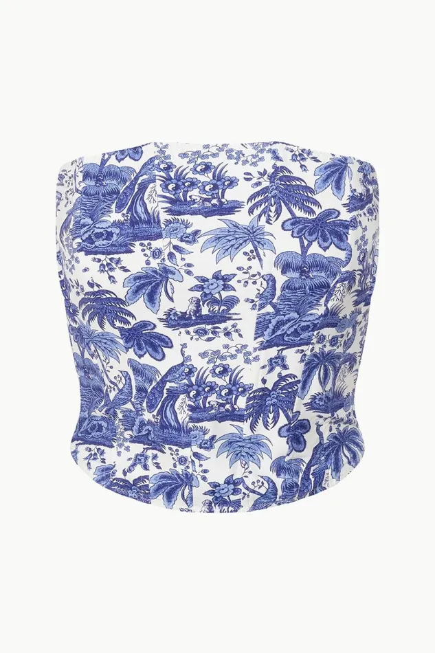 STAUD Bikinis Women STAUD FRANCESCA BIKINI TOP BLUE TOILE STAUD Bikinis Women STAUD FRANCESCA BIKINI TOP BLUE TOILE