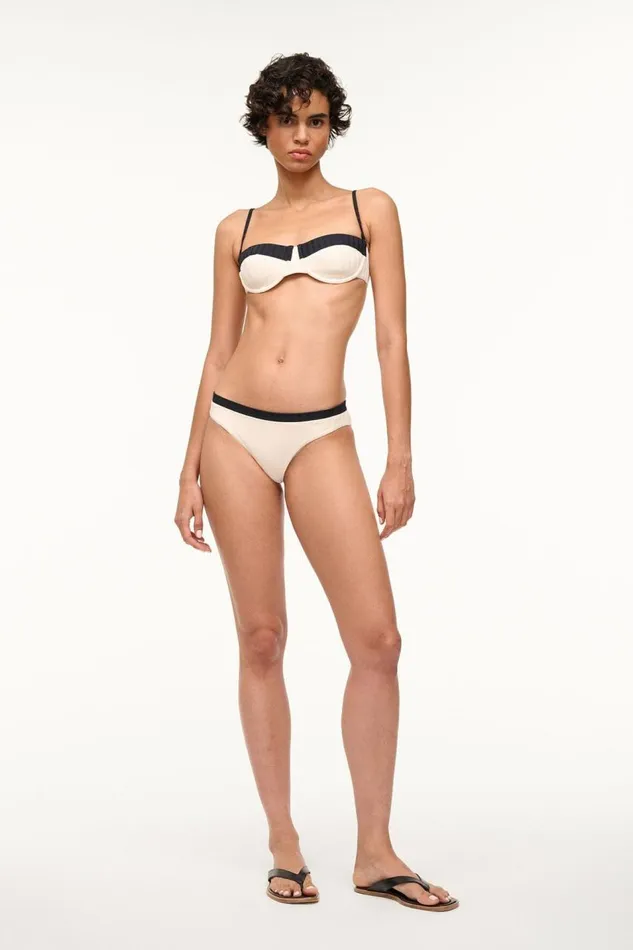 STAUD Bikinis Women STAUD GEMMA BIKINI BOTTOM IVORY BLACK