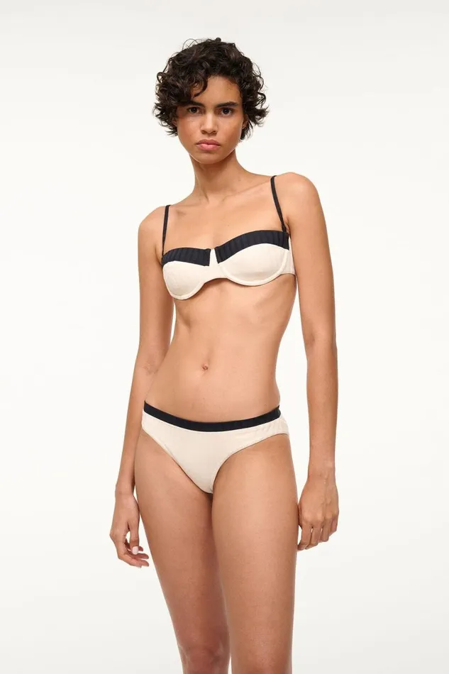 STAUD Bikinis Women STAUD GEMMA BIKINI BOTTOM IVORY BLACK STAUD Bikinis Women STAUD GEMMA BIKINI BOTTOM IVORY BLACK