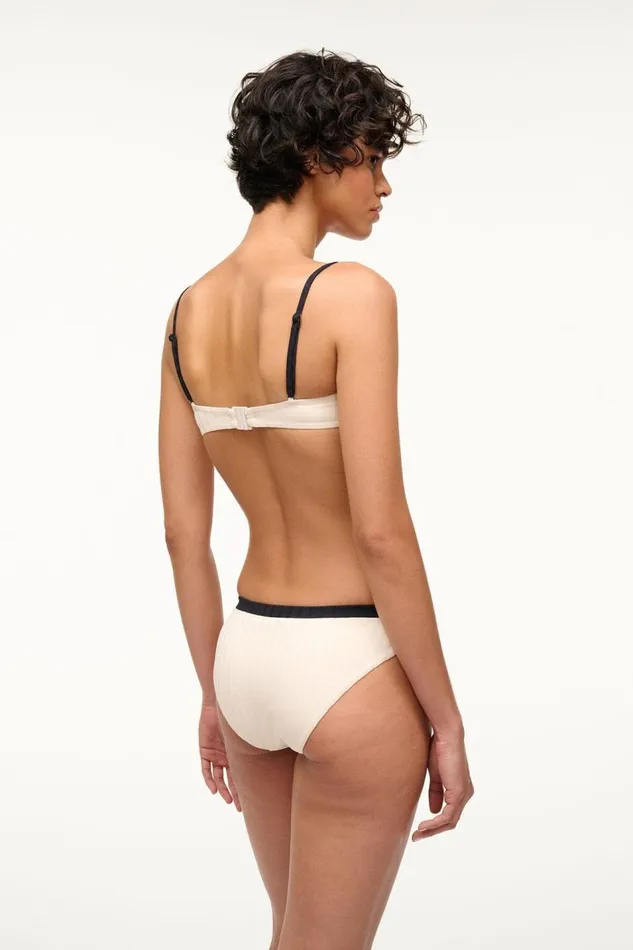STAUD Bikinis Women STAUD GEMMA BIKINI BOTTOM IVORY BLACK STAUD Bikinis Women STAUD GEMMA BIKINI BOTTOM IVORY BLACK