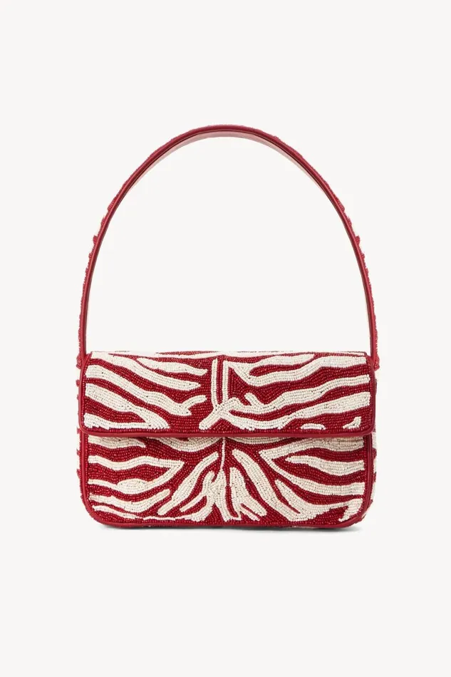 STAUD Bridal Women TOMMY BEADED BAG SCARLET WHITE