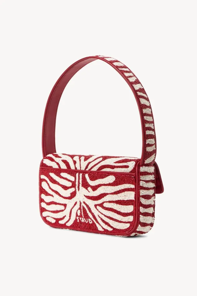 STAUD Bridal Women TOMMY BEADED BAG SCARLET WHITE STAUD Bridal Women TOMMY BEADED BAG SCARLET WHITE