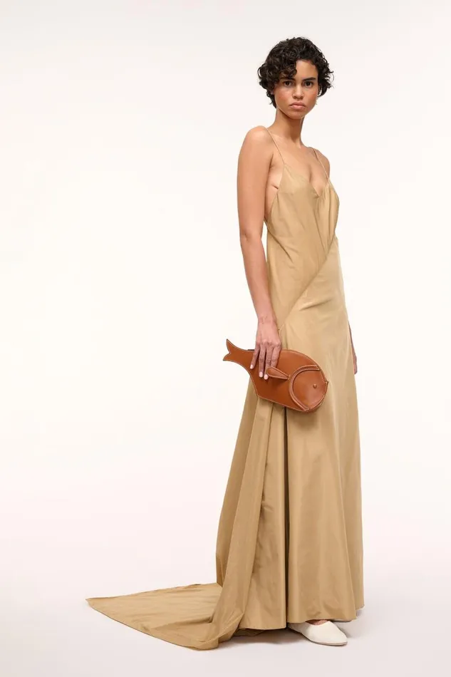 STAUD Clutches Women STAUD PESCE LEATHER CLUTCH TAN STAUD Clutches Women STAUD PESCE LEATHER CLUTCH TAN