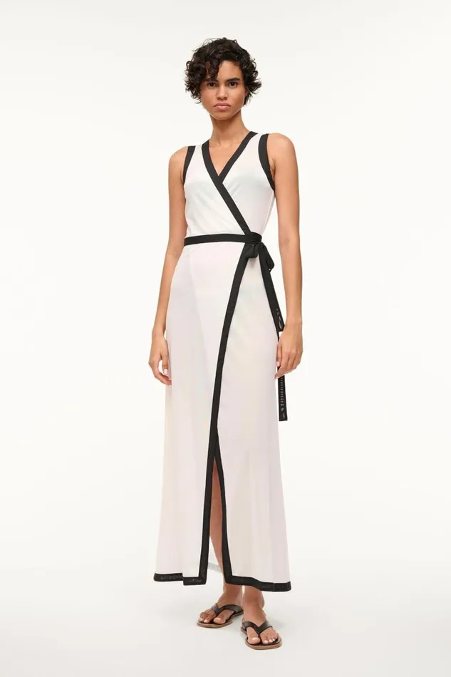 STAUD CoverUps Women STAUD ISCHIA COVERUP DRESS WHITE BLACK