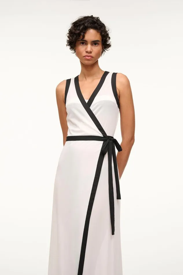 STAUD CoverUps Women STAUD ISCHIA COVERUP DRESS WHITE BLACK STAUD CoverUps Women STAUD ISCHIA COVERUP DRESS WHITE BLACK