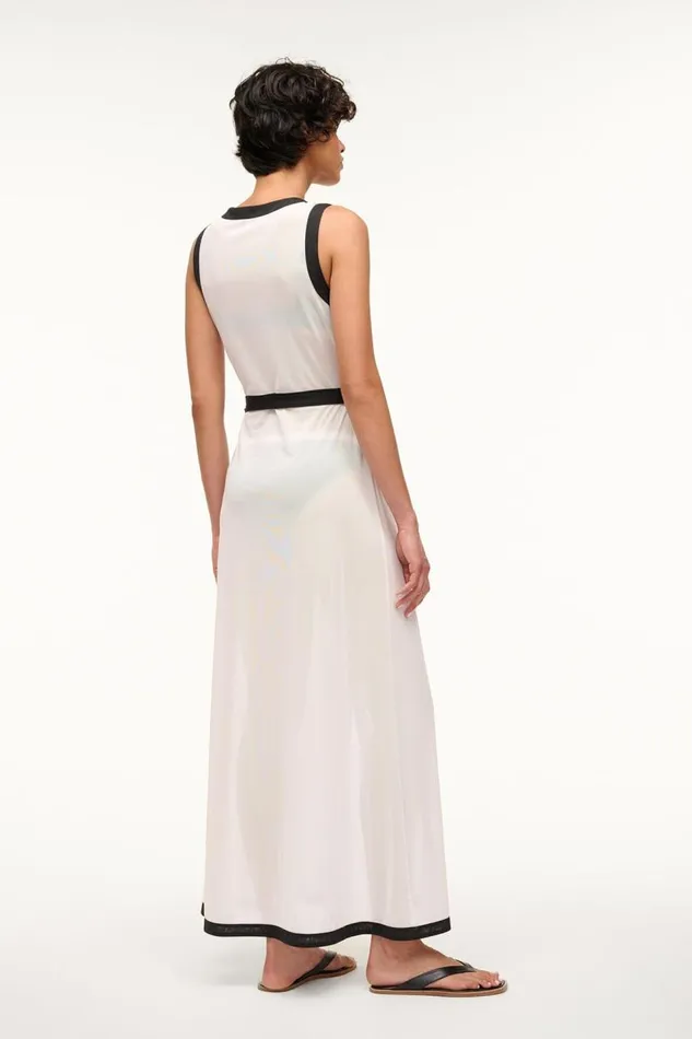 STAUD CoverUps Women STAUD ISCHIA COVERUP DRESS WHITE BLACK STAUD CoverUps Women STAUD ISCHIA COVERUP DRESS WHITE BLACK