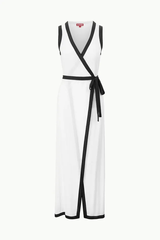 STAUD CoverUps Women STAUD ISCHIA COVERUP DRESS WHITE BLACK STAUD CoverUps Women STAUD ISCHIA COVERUP DRESS WHITE BLACK