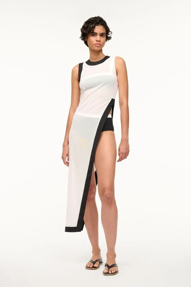 STAUD CoverUps Women STAUD POINTER COVERUP TOP WHITE BLACK