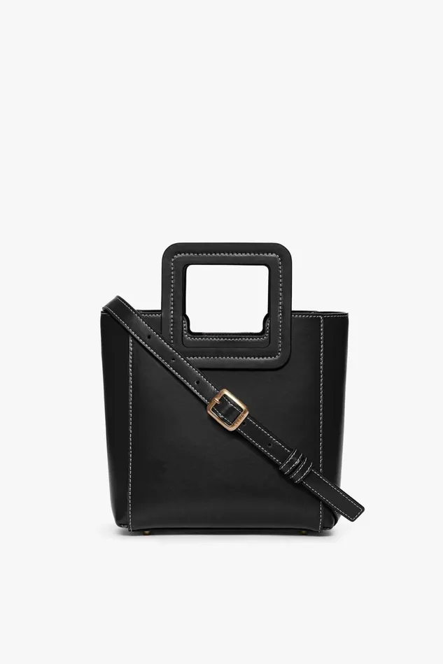STAUD Crossbody Women STAUD MINI SHIRLEY LEATHER BAG BLACK