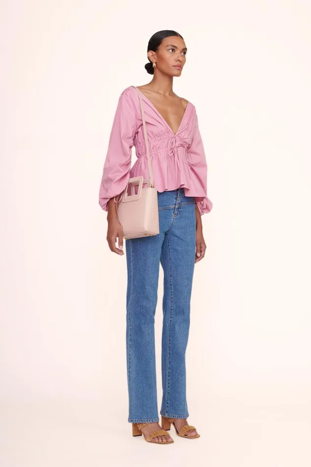 STAUD Crossbody Women STAUD MINI SHIRLEY LEATHER BAG BLUSH