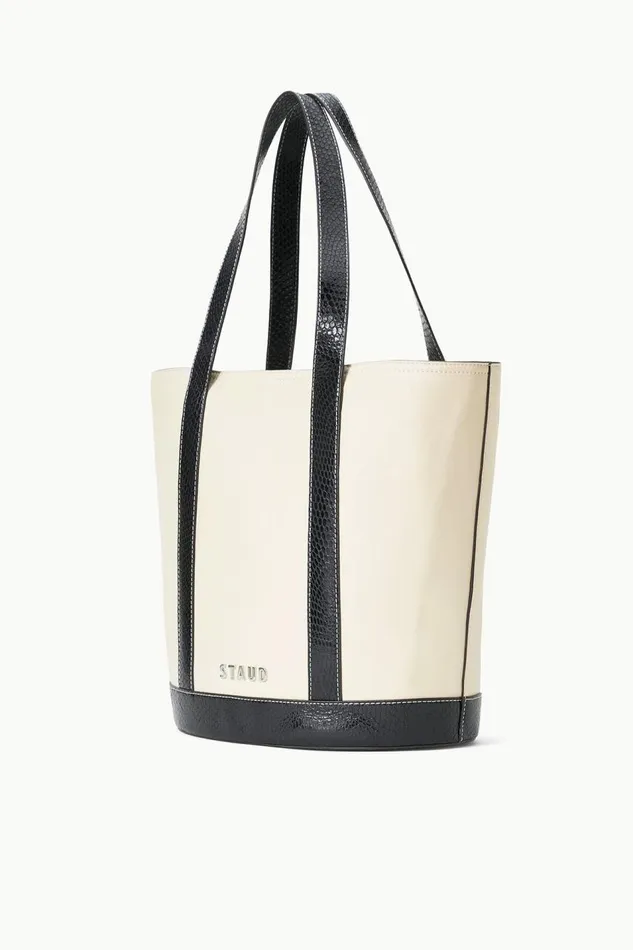 STAUD Custom Handbags Women STAUD CUSTOM MONOGRAM ALLORA TOTE CREAM BLACK STAUD Custom Handbags Women STAUD CUSTOM MONOGRAM ALLORA TOTE CREAM BLACK