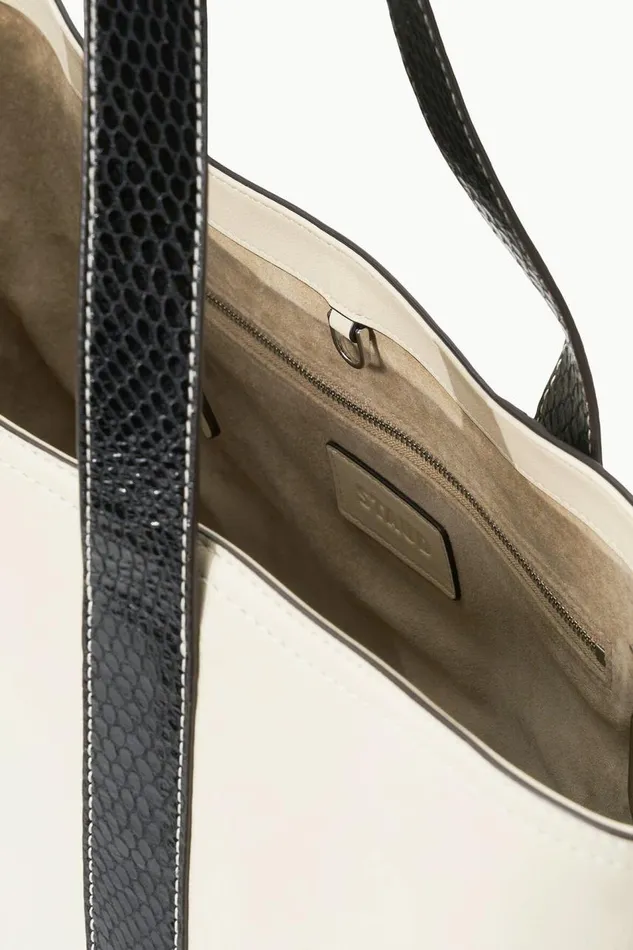 STAUD Custom Handbags Women STAUD CUSTOM MONOGRAM ALLORA TOTE CREAM BLACK STAUD Custom Handbags Women STAUD CUSTOM MONOGRAM ALLORA TOTE CREAM BLACK