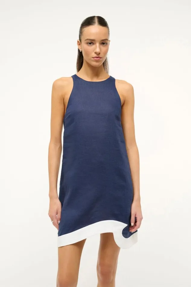 STAUD Dresses Women STAUD ALLORI DRESS NAVY WHITE STAUD Dresses Women STAUD ALLORI DRESS NAVY WHITE
