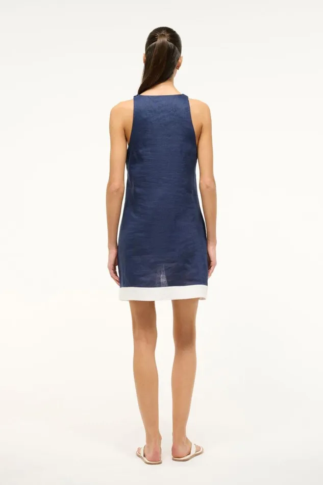 STAUD Dresses Women STAUD ALLORI DRESS NAVY WHITE STAUD Dresses Women STAUD ALLORI DRESS NAVY WHITE
