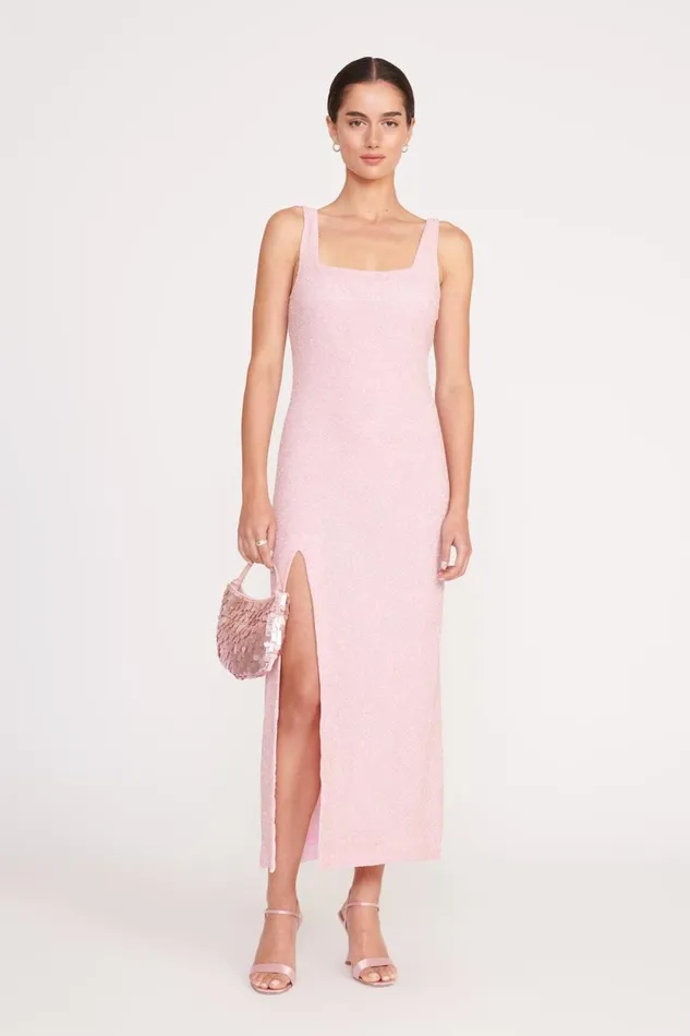 STAUD Dresses Women STAUD MIDI LE SABLE DRESS CHERRY BLOSSOM