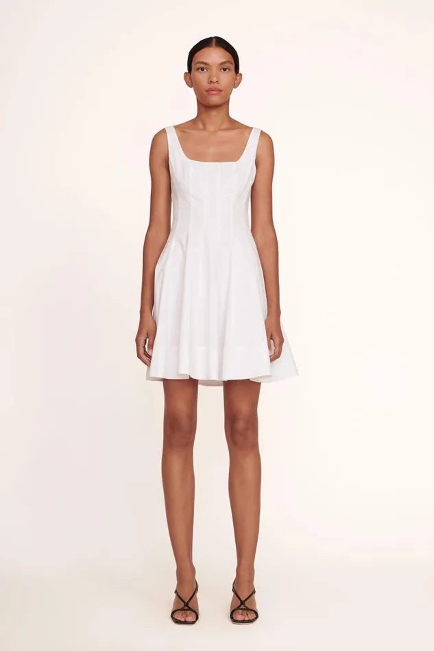 STAUD Dresses Women STAUD MINI WELLS DRESS WHITE