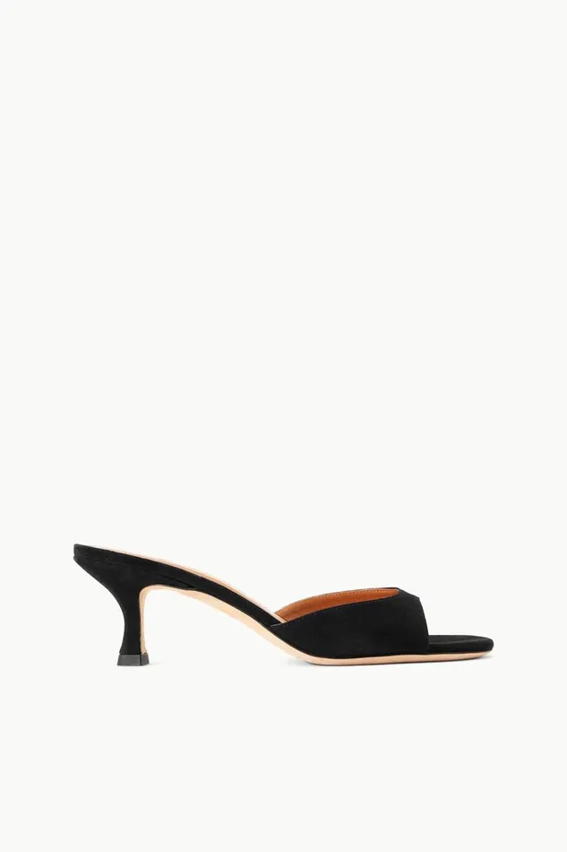 STAUD Heels Women STAUD BRIGITTE MULE BLACK SUEDE