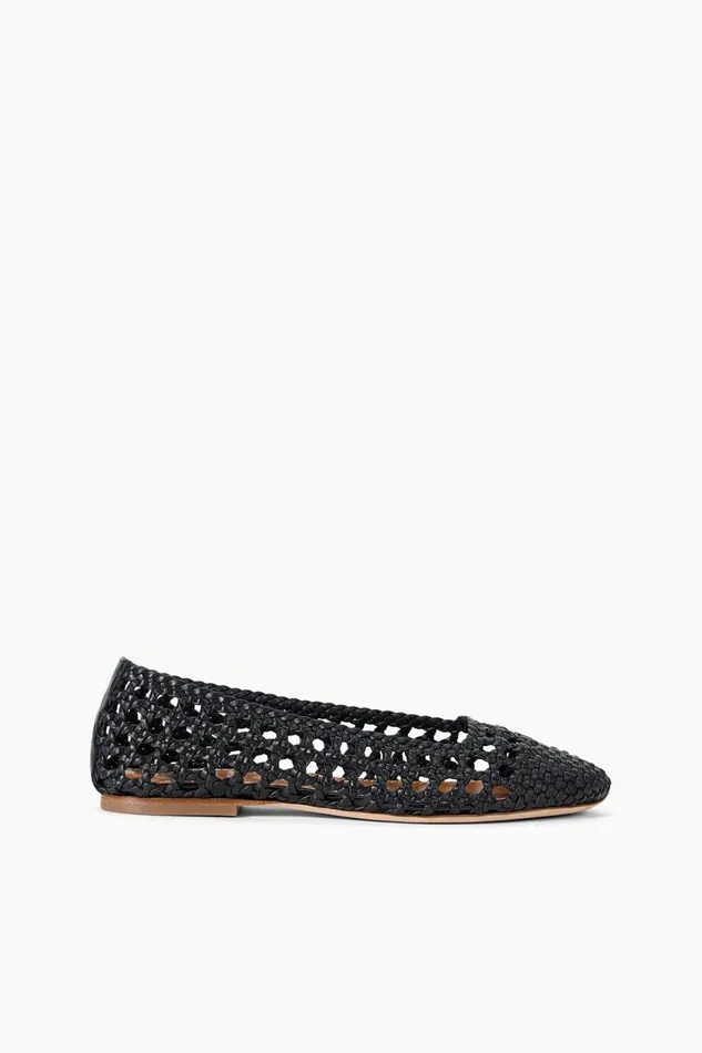 STAUD Mules and Flats Women STAUD NELL CROCHET BALLERINA BLACK
