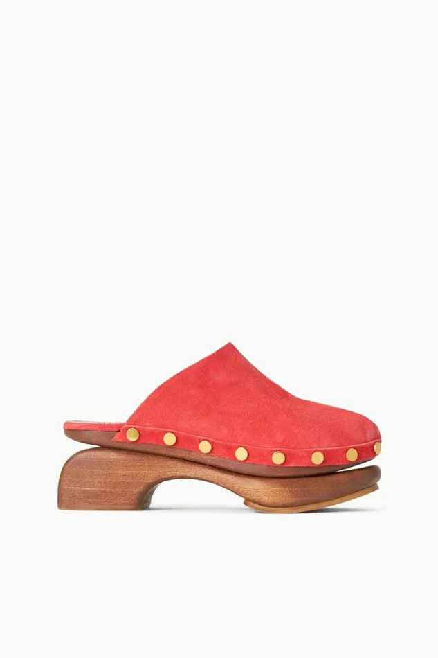 STAUD Mules and Flats Women STAUD RHODES CLOG RED ROSE