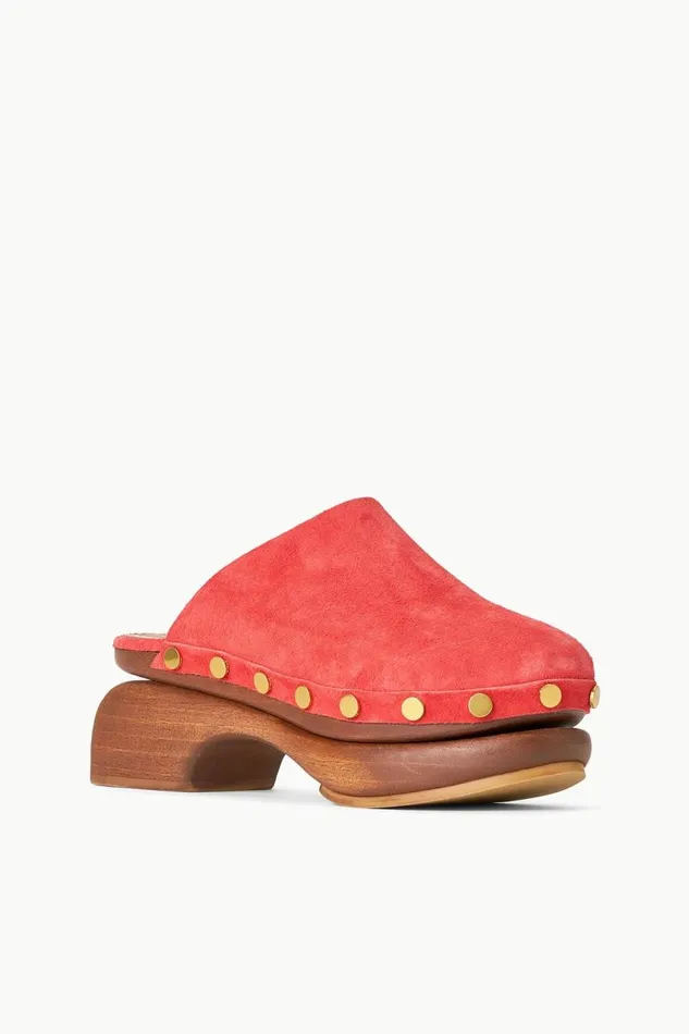 STAUD Mules and Flats Women STAUD RHODES CLOG RED ROSE STAUD Mules and Flats Women STAUD RHODES CLOG RED ROSE