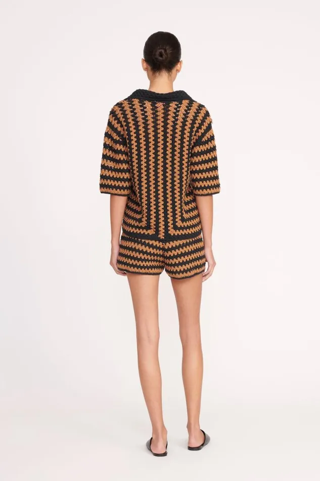 STAUD Pants and Shorts Women STAUD SAMARA SHORT BLACK TAN SEASHORE STRIPE STAUD Pants and Shorts Women STAUD SAMARA SHORT BLACK TAN SEASHORE STRIPE