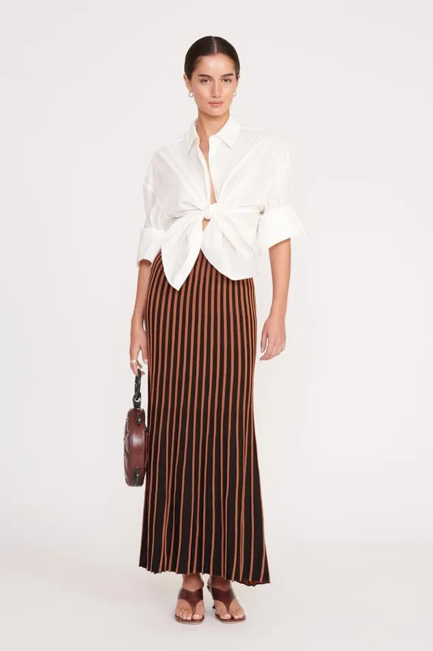 STAUD Skirts Women STAUD ALEIDA SKIRT TAN BLACK