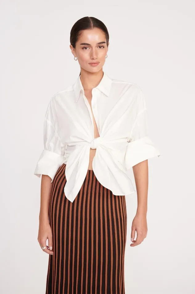 STAUD Skirts Women STAUD ALEIDA SKIRT TAN BLACK STAUD Skirts Women STAUD ALEIDA SKIRT TAN BLACK