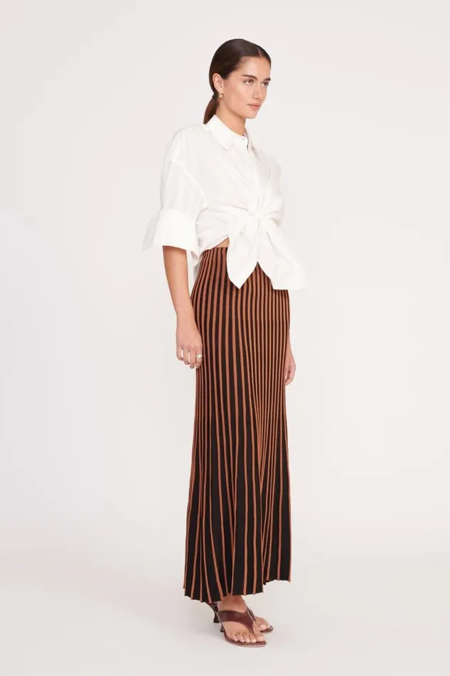 STAUD Skirts Women STAUD ALEIDA SKIRT TAN BLACK STAUD Skirts Women STAUD ALEIDA SKIRT TAN BLACK