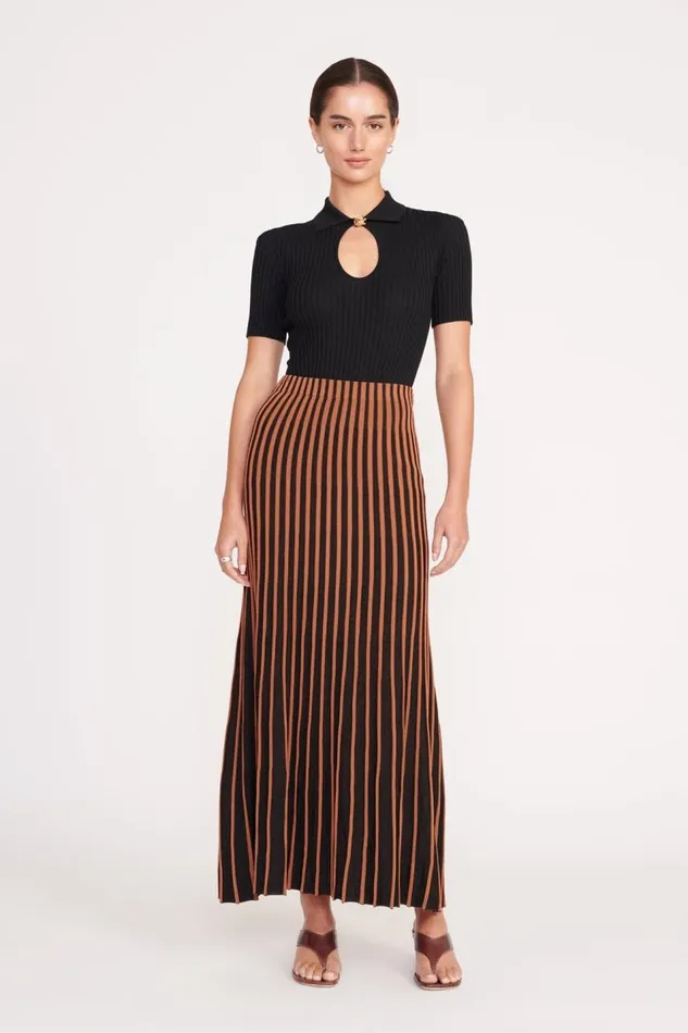 STAUD Skirts Women STAUD ALEIDA SKIRT TAN BLACK STAUD Skirts Women STAUD ALEIDA SKIRT TAN BLACK