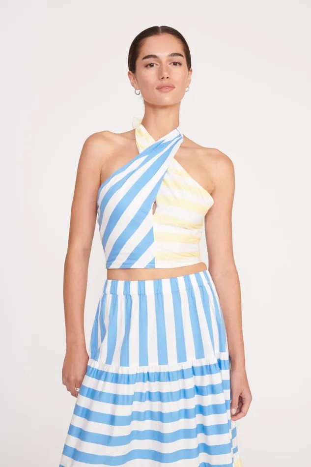 STAUD Skirts Women STAUD IDALINO SKIRT BUTTERCUP SEASHORE STRIPE STAUD Skirts Women STAUD IDALINO SKIRT BUTTERCUP SEASHORE STRIPE