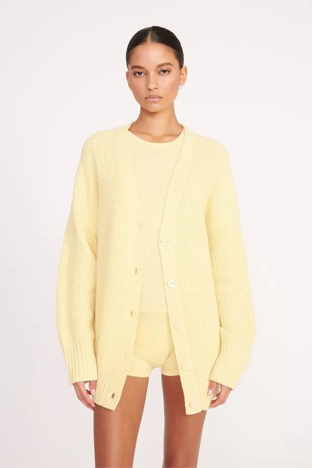 STAUD Sweaters Women STAUD MATILDA CARDIGAN LEMON DROP
