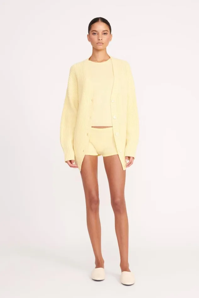 STAUD Sweaters Women STAUD MATILDA CARDIGAN LEMON DROP STAUD Sweaters Women STAUD MATILDA CARDIGAN LEMON DROP