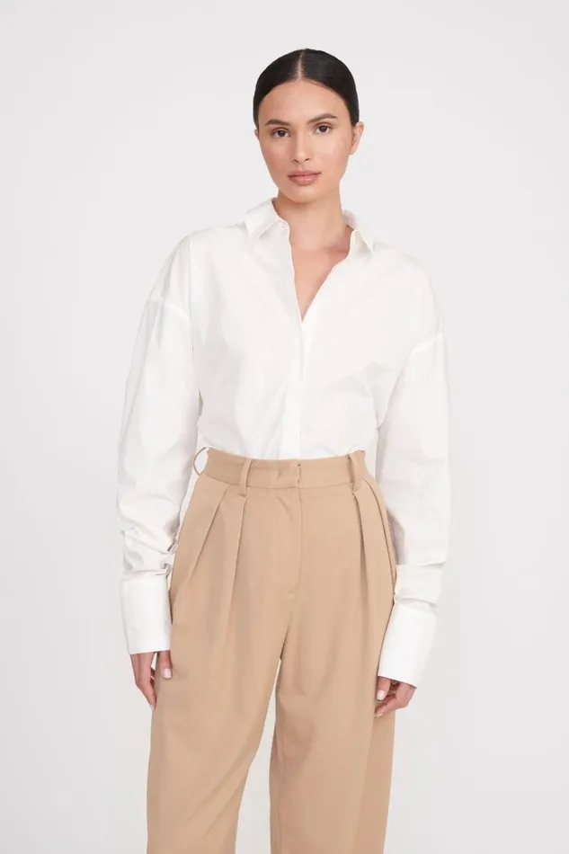 STAUD Tops Women STAUD COLTON SHIRT WHITE