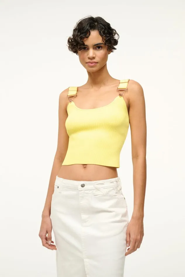 STAUD Tops Women STAUD WRANGLER THE OVERALL RIB TANK YELLOW