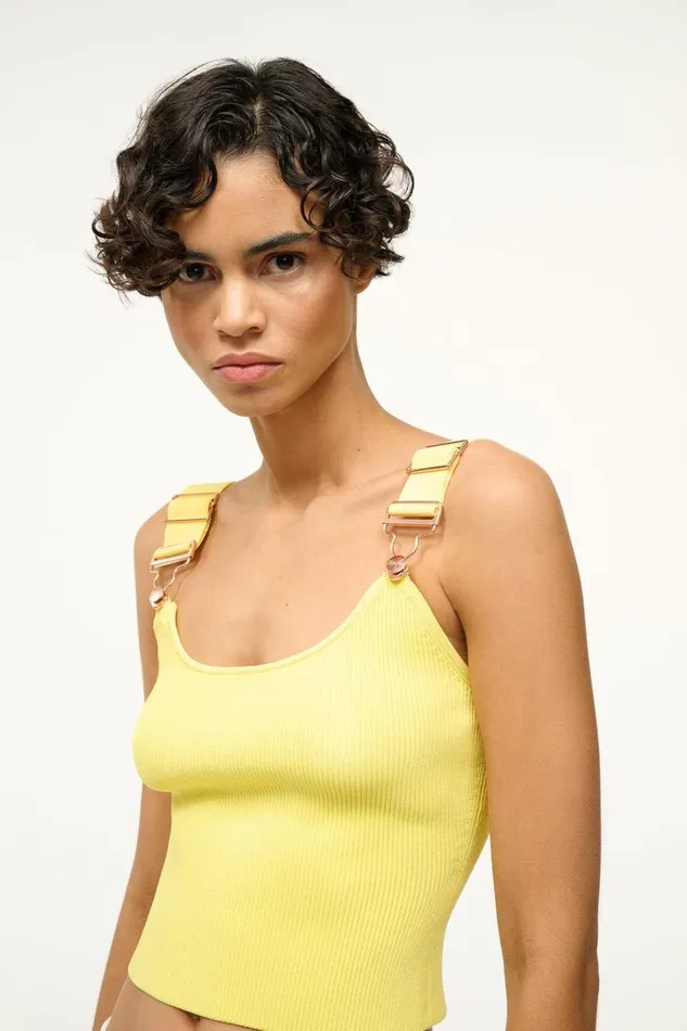 STAUD Tops Women STAUD WRANGLER THE OVERALL RIB TANK YELLOW STAUD Tops Women STAUD WRANGLER THE OVERALL RIB TANK YELLOW