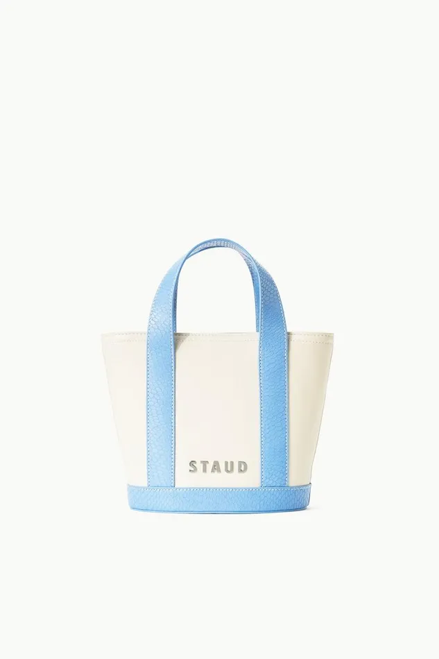 STAUD Totes Women STAUD ALLORA MINI TOTE CREAM STAUD BLUE STAUD Totes Women STAUD ALLORA MINI TOTE CREAM STAUD BLUE