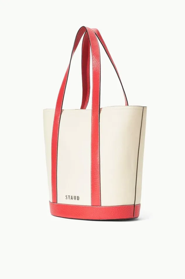 STAUD Totes Women STAUD ALLORA TOTE CREAM RED ROSE STAUD Totes Women STAUD ALLORA TOTE CREAM RED ROSE