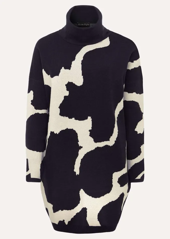 Stefani Animal Print Tunic Mini Dress Navy Women Phase Eight Dresses