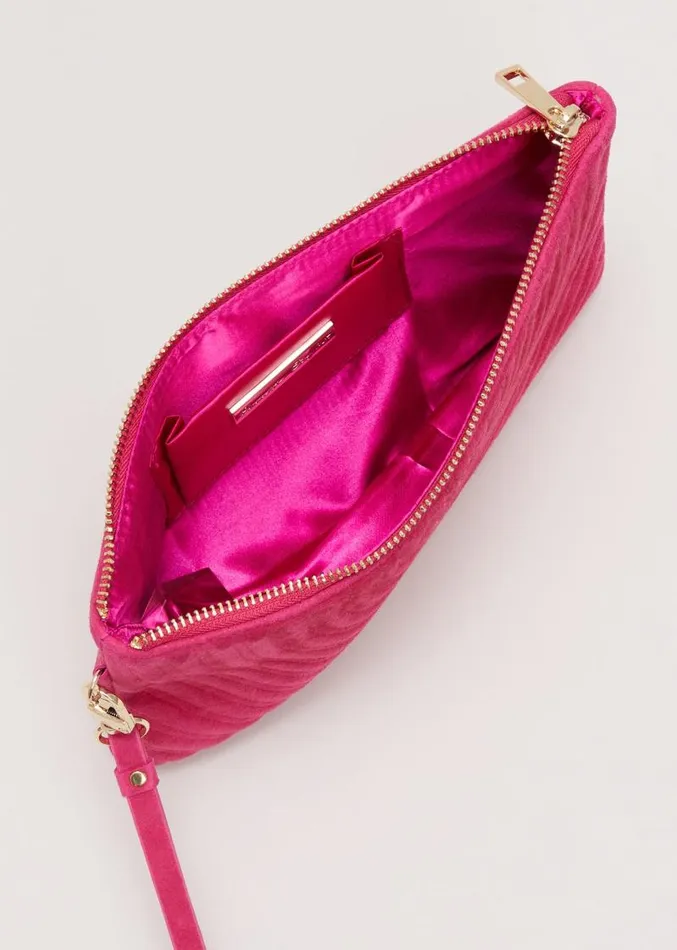 Stitch Detail Clutch Bag Pink Women Phase Eight Bags and Clutches